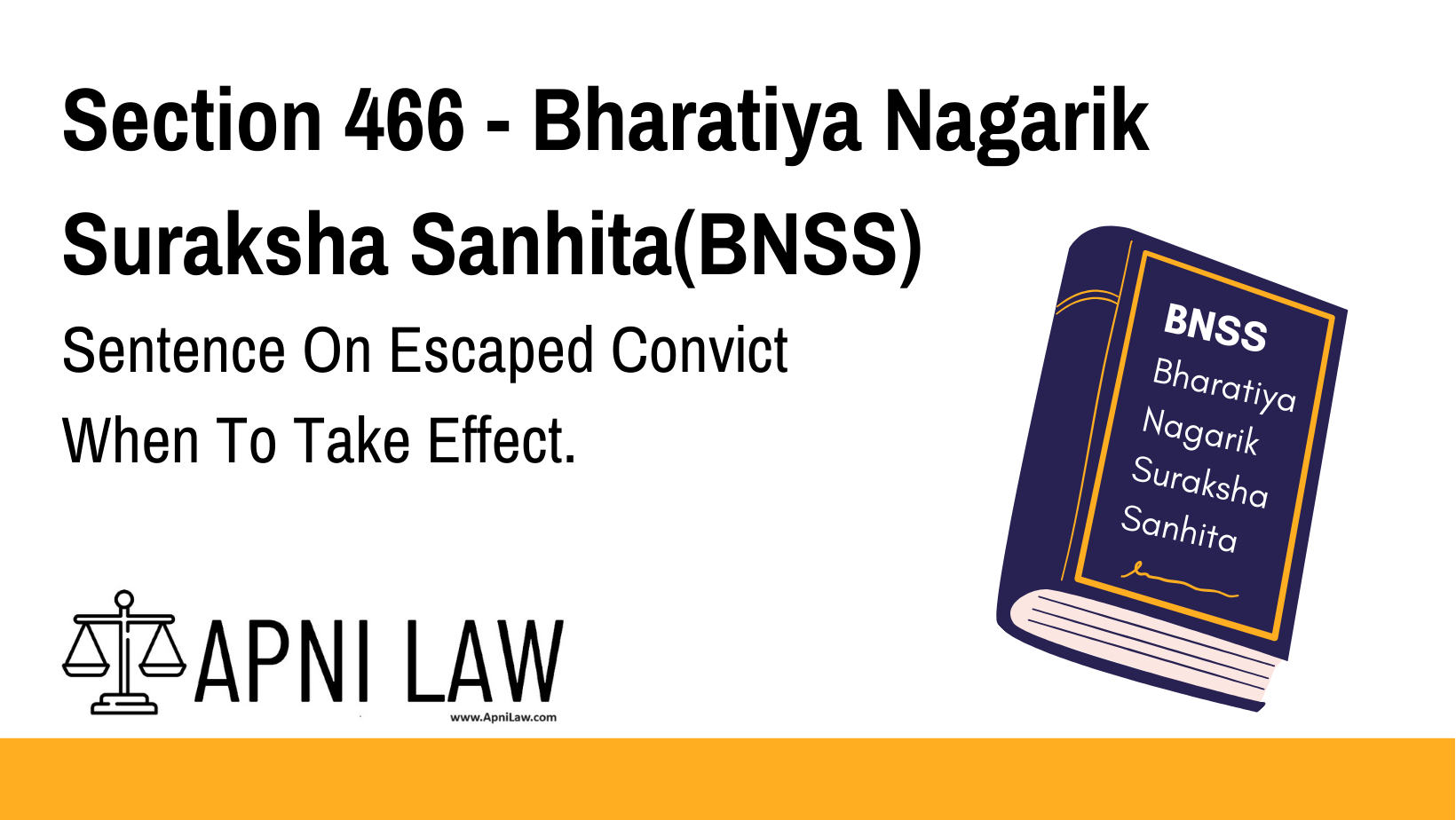 Section 466 - Bharatiya Nagarik Suraksha Sanhita(BNSS) - Sentence On Escaped Convict When To Take Effect