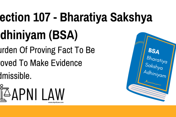Section 107 - Bharatiya Sakshya Adhiniyam (BSA) - Burden Of Proving Fact To Be Proved To Make Evidence Admissible