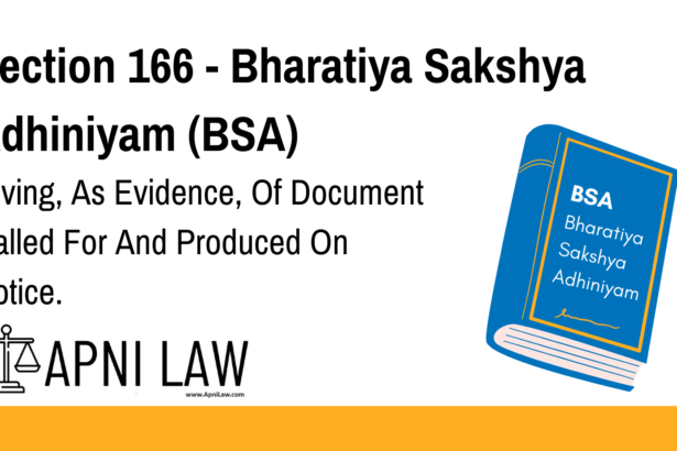 Section 166 - Bharatiya Sakshya Adhiniyam (BSA) - Giving, As Evidence, Of Document Called For And Produced On Notice