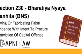 Section 230 - Bharatiya Nyaya Sanhita (BNS) - Giving Or Fabricating False Evidence With Intent To Procure Conviction Of Capital Offence