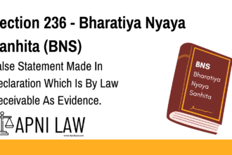 Section 236 - Bharatiya Nyaya Sanhita (BNS) - False Statement Made In Declaration Which Is By Law Receivable As Evidence