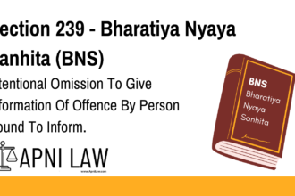 Section 239 - Bharatiya Nyaya Sanhita (BNS) - Intentional Omission To Give Information Of Offence By Person Bound To Inform