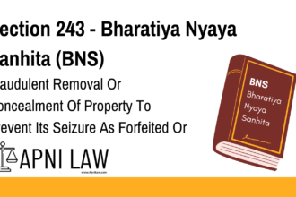 Section 243 - Bharatiya Nyaya Sanhita (BNS) - Fraudulent Removal Or Concealment Of Property To Prevent Its Seizure As Forfeited Or In Execution