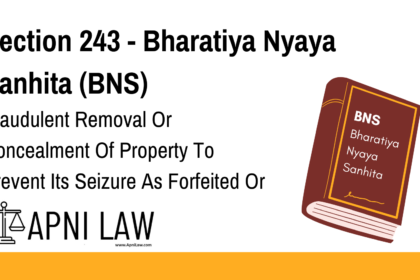 Section 243 - Bharatiya Nyaya Sanhita (BNS) - Fraudulent Removal Or Concealment Of Property To Prevent Its Seizure As Forfeited Or In Execution