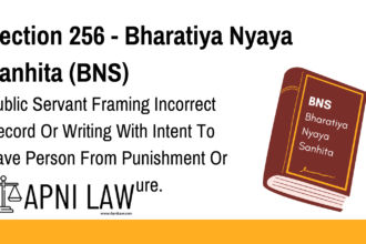 Section 256 - Bharatiya Nyaya Sanhita (BNS) - Public Servant Framing Incorrect Record Or Writing With Intent To Save Person From Punishment Or Property From Forfeiture