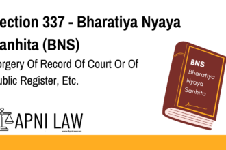 Section 337 - Bharatiya Nyaya Sanhita (BNS) - Forgery Of Record Of Court Or Of Public Register, Etc