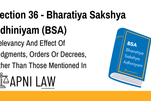 Section 36 - Bharatiya Sakshya Adhiniyam (BSA) - Relevancy And Effect Of Judgments, Orders Or Decrees, Other Than Those Mentioned In Section 35