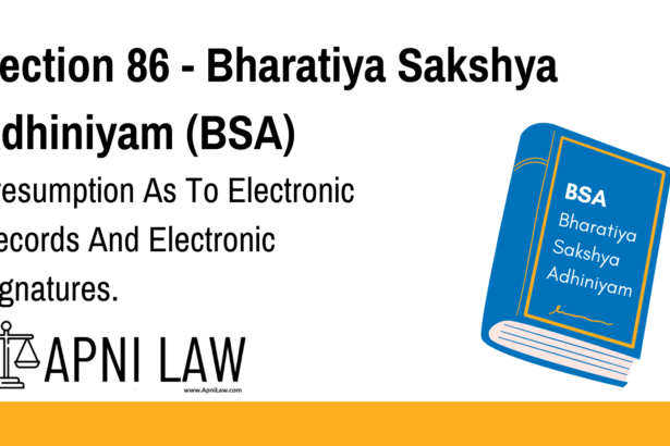 Section 86 - Bharatiya Sakshya Adhiniyam (BSA) - Presumption As To Electronic Records And Electronic Signatures