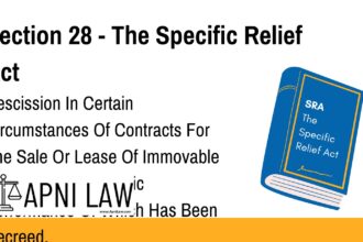 Section 28 - The Specific Relief Act - Rescission In Certain Circumstances Of Contracts For The Sale Or Lease Of Immovable Property, The Specific Performance