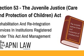 Section 53 - The Juvenile Justice (Care and Protection of Children) Act - Rehabilitation And Re-Integration Services In Institutions Registered Under This Act