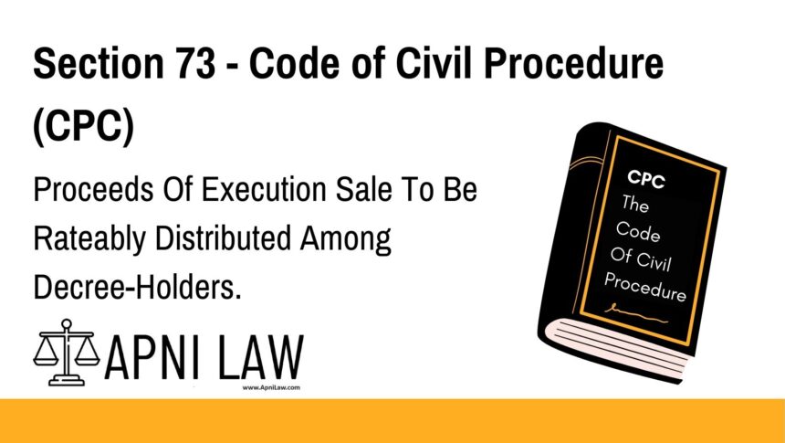 Section 73 - Code of Civil Procedure (CPC) - Proceeds Of Execution Sale To Be Rateably Distributed Among Decree-Holders